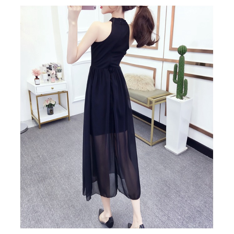 Đầm Chiffon Không Dây Dáng Ôm Xẻ Tà Thời Trang Cho Nữ