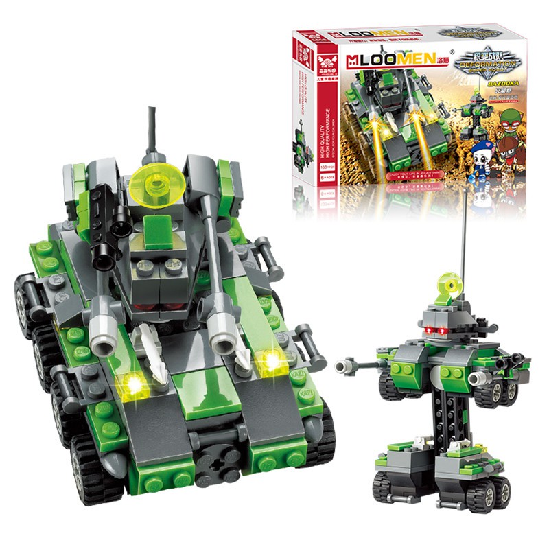 Bộ xếp hình lego xe tăng, robot