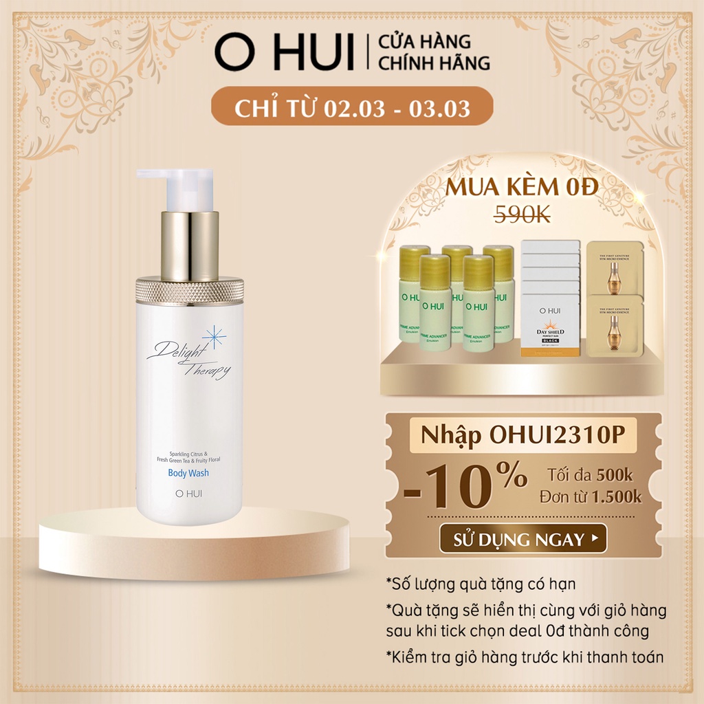 [Mã COSLUX03 giảm 120K] Sữa tắm liệu pháp biển dưỡng sáng da ngăn ngừa mụn OHUI Delight Therapy Body Wash 300ml