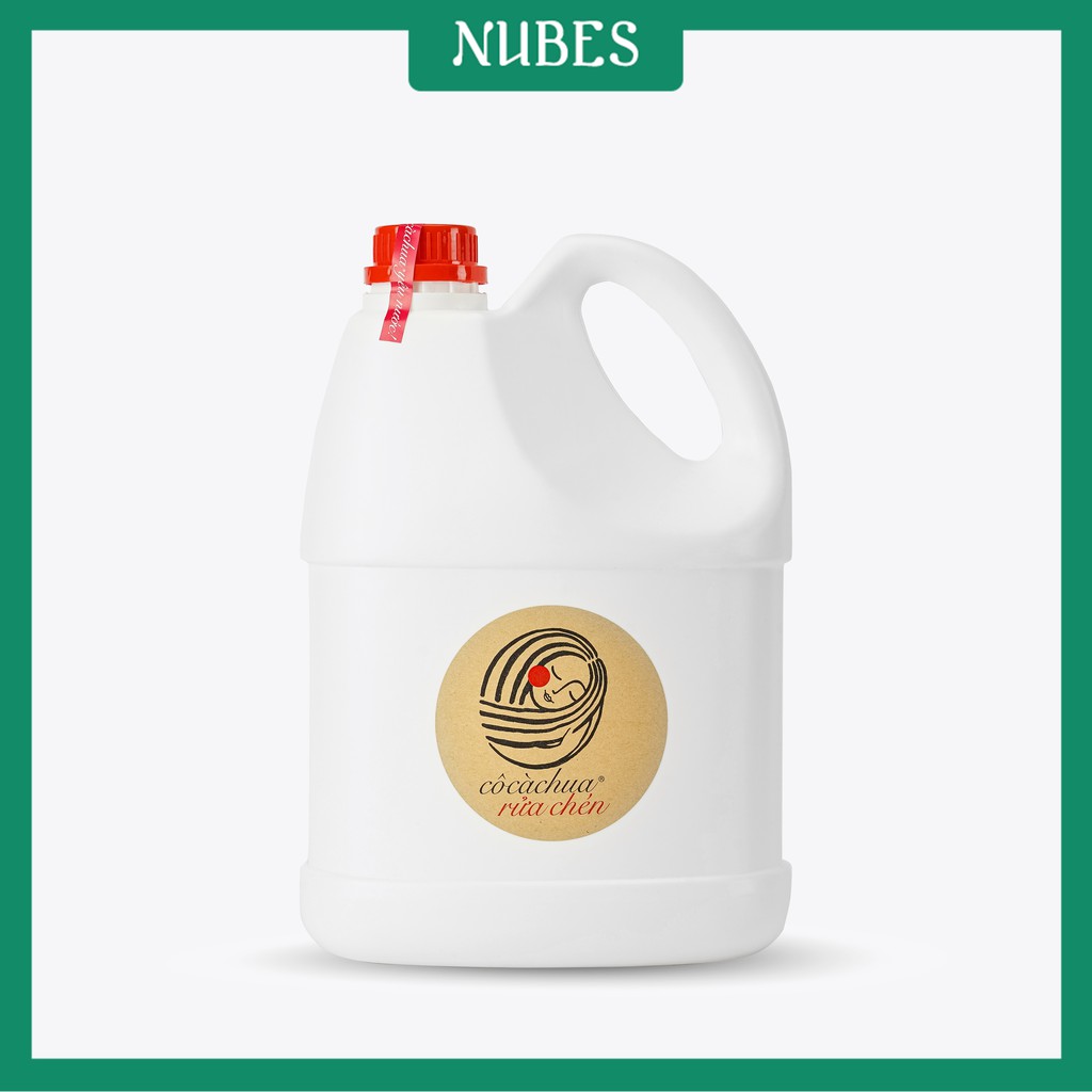 Nước rửa chén bát hữu cơ Cô Cà Chua Thiên Nhiên sạch dầu mỡ an toàn diệt khuẩn khử mùi 4L Nubes