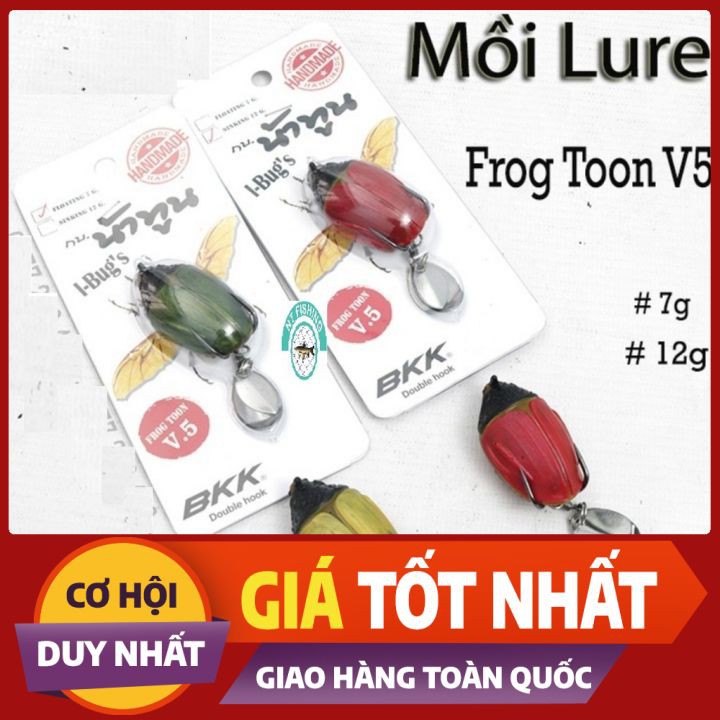 NHÁI HƠI CÂU Lure Frog Toon V5 - Bọ cánh cứng 7g 12g/ [Chính hãng]Mồi Frog Toon V5 lưỡi BKK chuyên lóc Made in Thái Lan