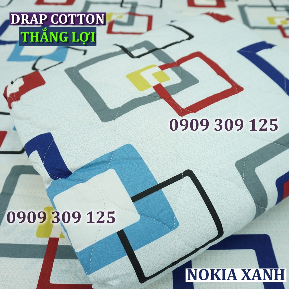 bộ ga Thắng lợi cotton, ga giường 100% chuẩn LOGO mẫu NOKIA XANH