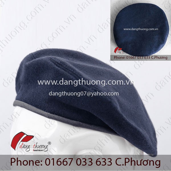 [SHIP HOẢ TỐC ] [CÓ SẴN] Mũ nồi beret nỉ dạ ĐEN - ĐỎ - XANH ĐEN viền da đen