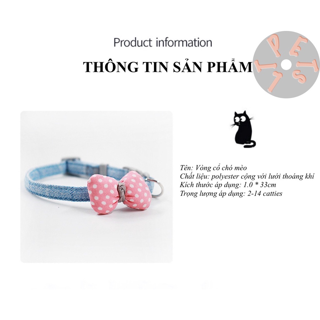 Vòng Cổ Nơ Cho Cún Mèo làm thủ công Handmade