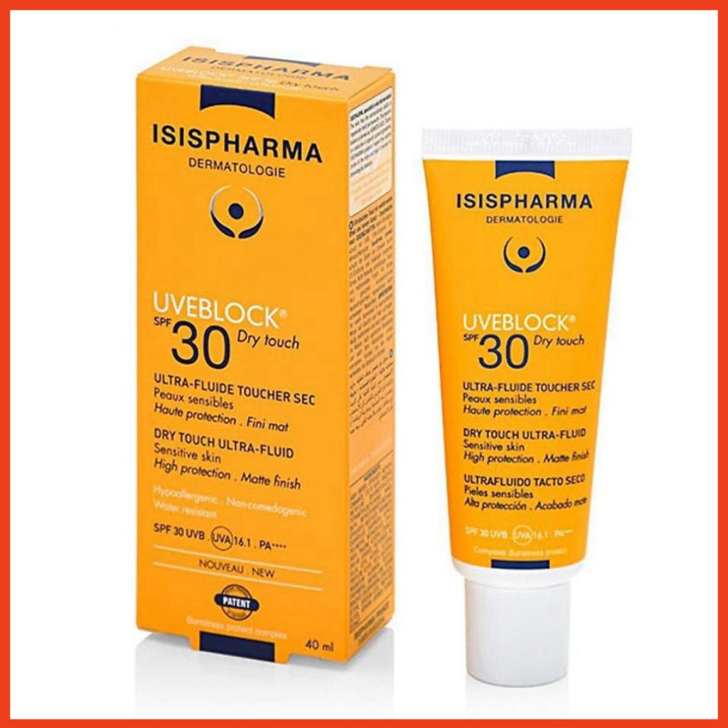 [CHÍNH HÃNG] ISIS Pharma Kem Chống Nắng Cho Da Nhạy Cảm UVEBLOCK SPF30+ Dry Touch 40ml
