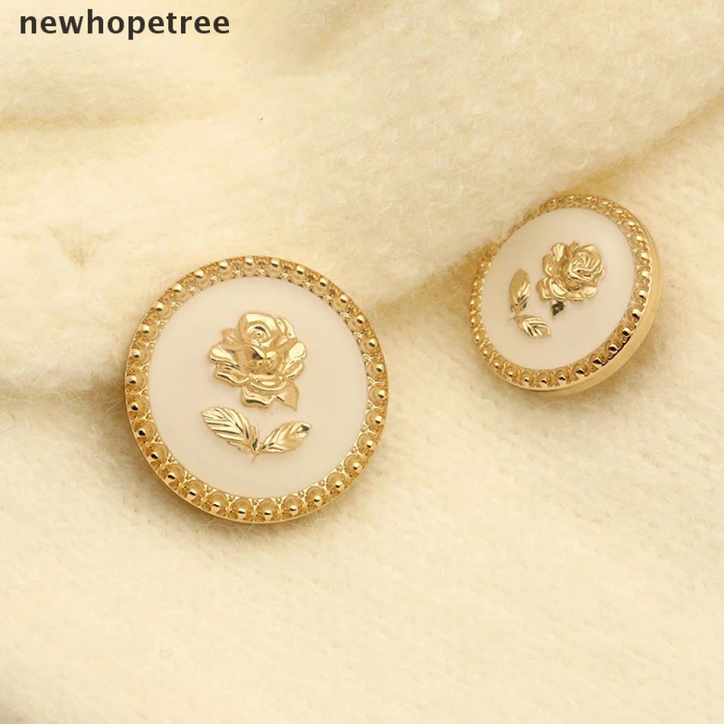 Set 6 nút áo họa tiết hoa hồng bằng kim loại thiết kế sang trọng thời trang