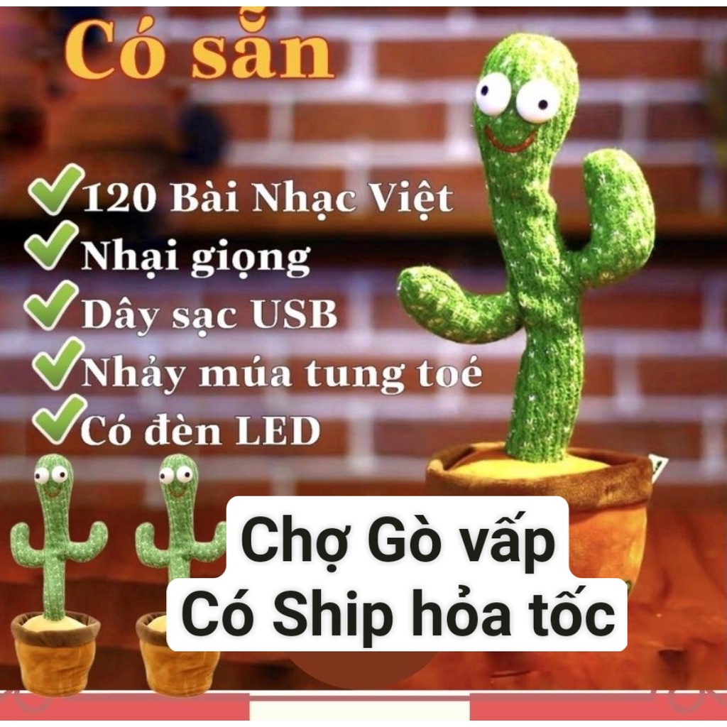 (Sẵn hàng) Cây Xương Rồng Nhảy Múa, nhại tiiếng và phát 120 bài hát tiếng việt vui nhộn_đẹp xuất sắc_Trumphukienhot