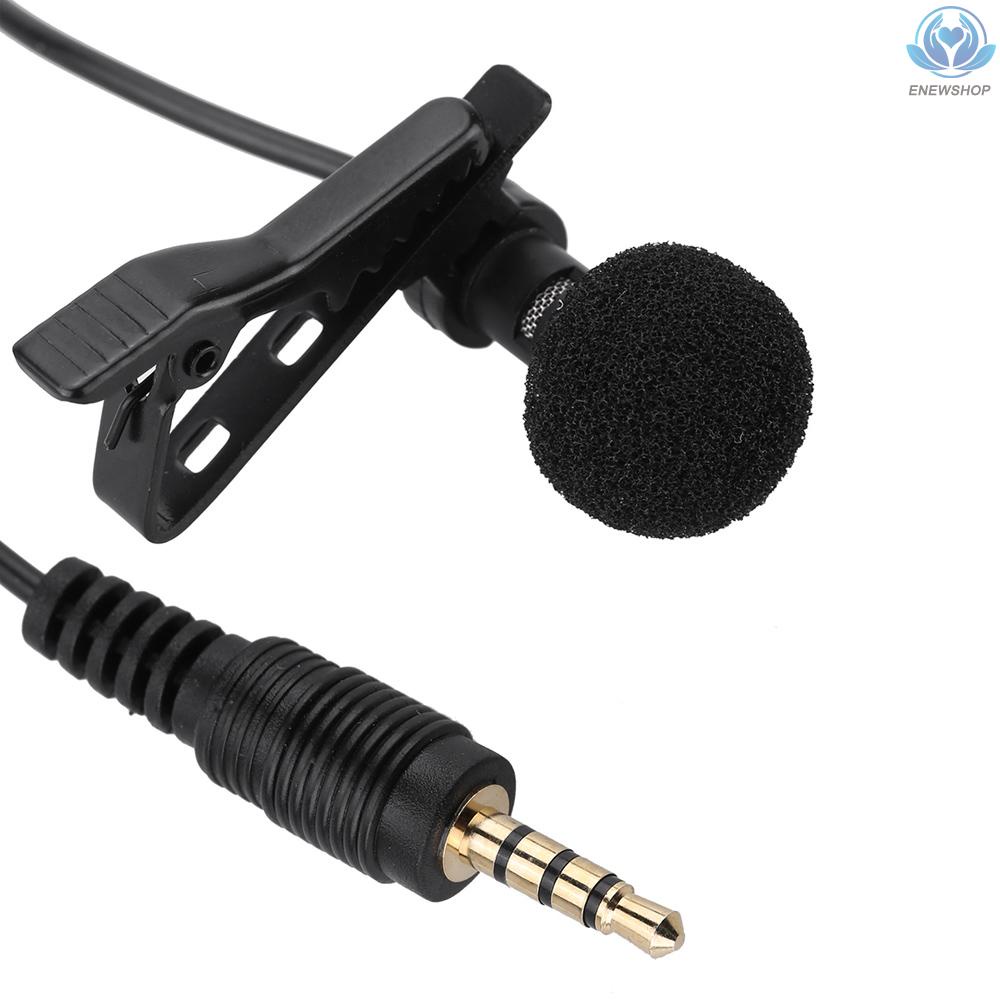 【enew】Mini Portable Clip-on Lapel Lavalier Hands-free 3.5mm Jack Condenser Wired Microphone Mic for iPhone iPad Smartphones Computer PC Laptop Loudspeaker