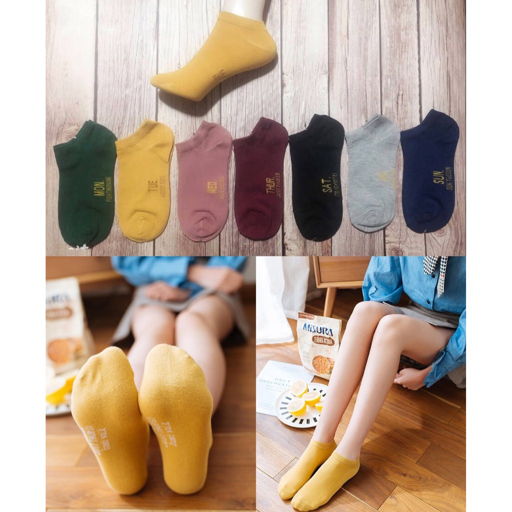 [Mã FAMARAL1 giảm 10K đơn 50K]set 7 đôi tất 7 ngày cho nữ siêu đẹp siêu bền cực dai và dày (tất loại 1)