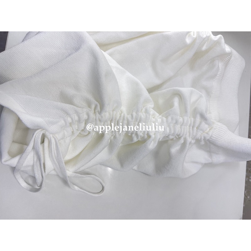 Jane Áo len Cardigan tay dài croptop tay dài xanh da trời Pastel - chân váy ngắn màu trắng rút dây