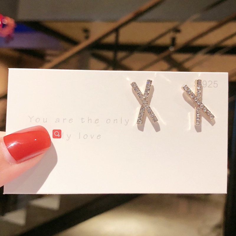 Bông Tai zircon Thiết Kế Tua Rua Dài Không Đối Xứng Phong Cách Hàn Quốc 50 Kiểu Lựa Chọn