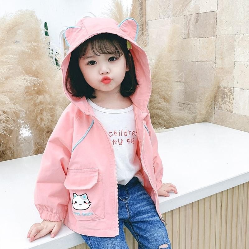 ÁO KHOÁC KAKI QCCC HỒNG MÈO KITTY CHO BÉ GÁI LOẠI 1