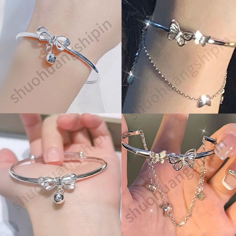 Vòng Tay Đính Nơ Và Ngọc Trai Thời Trang Hàn Quốc Đơn Giản