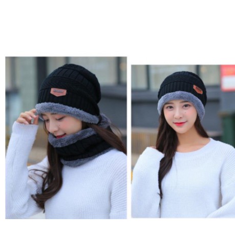 SIÊU PHẨM MỚI*Bộ mũ len kèm khăn cổ Hàn Quốc nam nữ