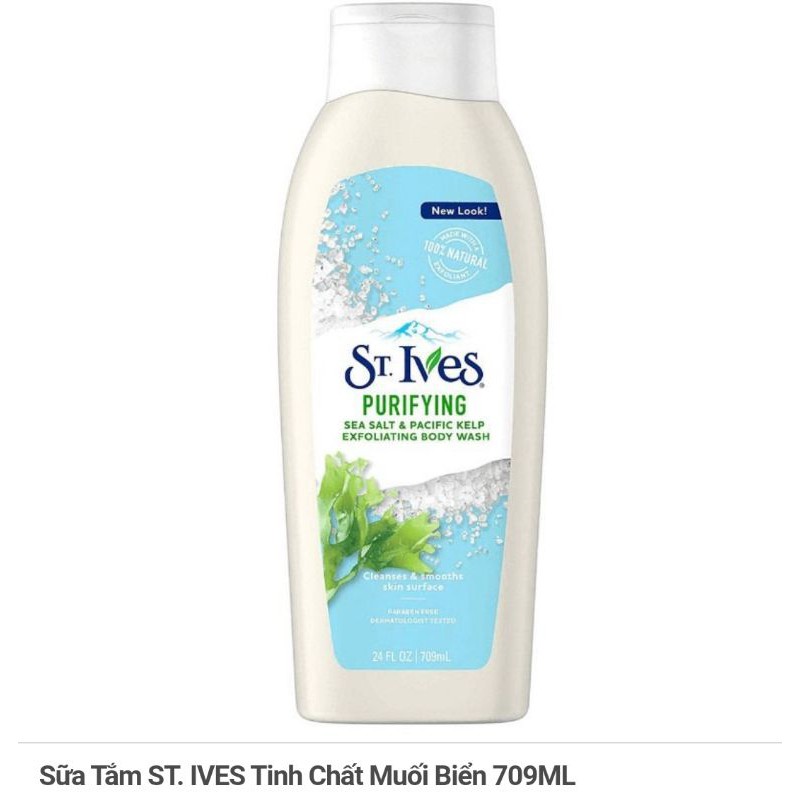 Sữa tắm ST.IVES tinh chất muối biển/yến mạch &bơ hạt mỡ 709ml