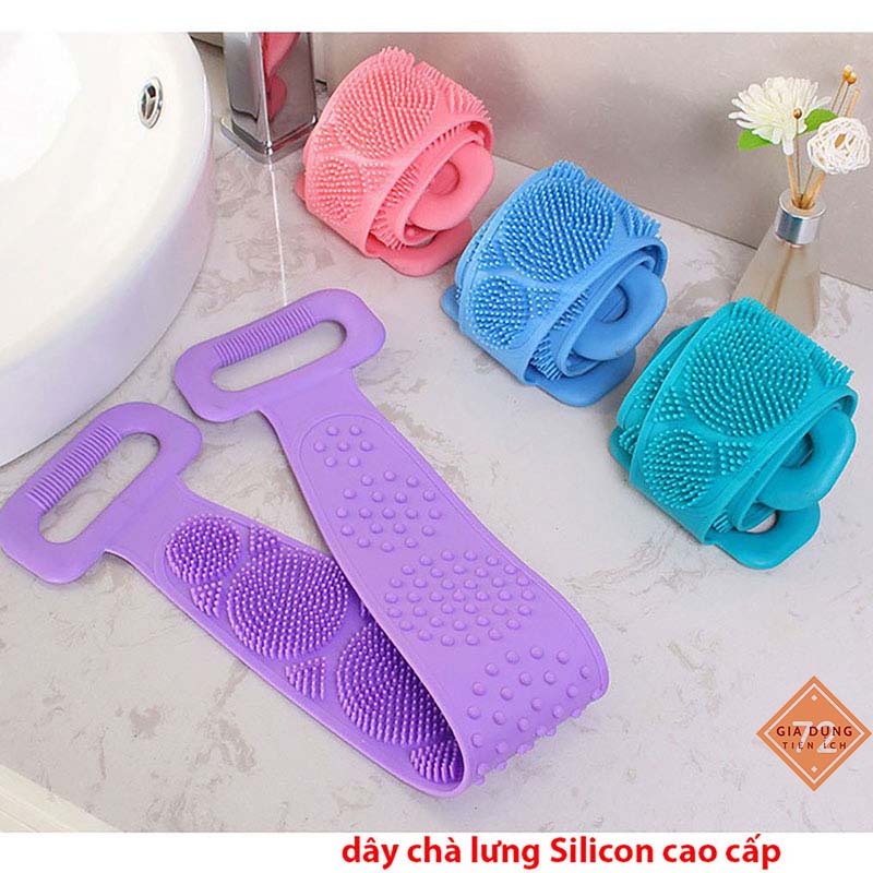 Dây Tắm Chà Lưng 2 mặt Bằng Silicone tiện lợi ( Màu ngẫu nhiên )[ CHÀ LƯNG]