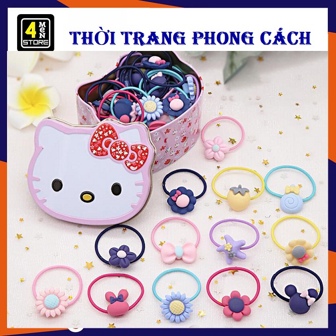 Set 20 Dây Cột Tóc Cho Bé Gái Nhiều Hình Khác Nhau Đủ Màu Sắc - Không Hộp ( KHÔNG LÀM ĐAU TÓC BÉ ) - Buộc Tóc