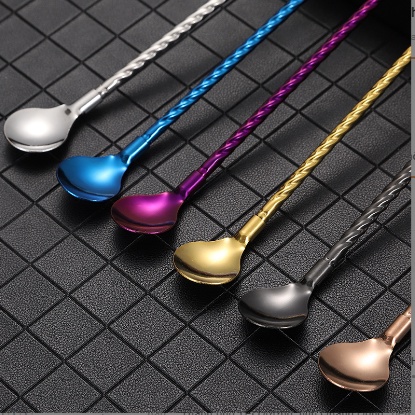 Muỗng kiêm ống hút bằng inox có thể sử dụng lại tiện dụng - Ống hút kiêm muỗng khuấy trà sữa 2 in 1