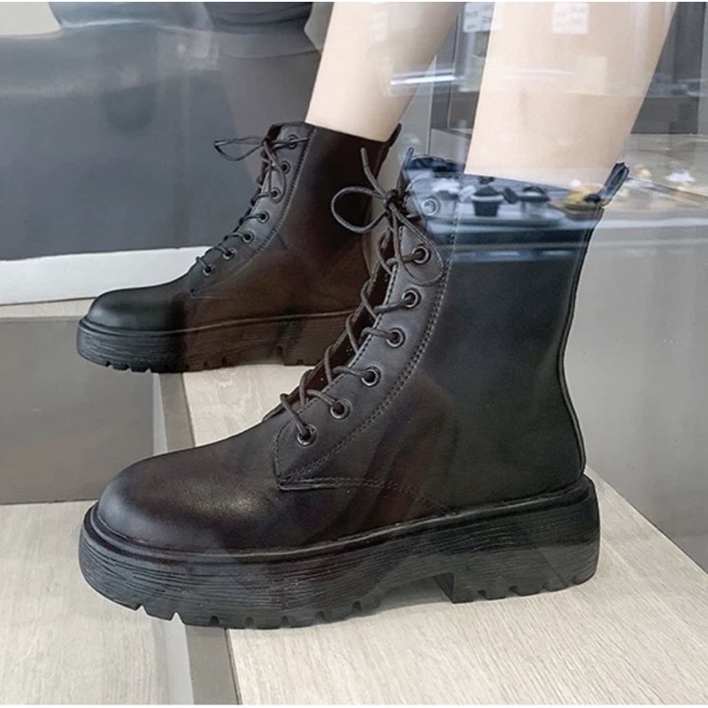 sẵn / Giày da Cao cổ | bốt đùi❣️boot da dr martens 🖤 giày dr / boot martins (full đen) | BigBuy360 - bigbuy360.vn