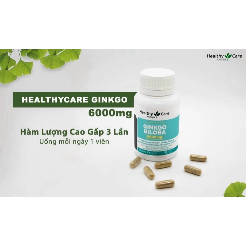 Viên Bổ Não Healthy Care Ginkgo Biloba 6000mg 100 viên Extaste