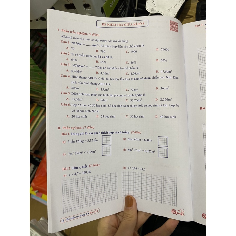 Sách - Đề kiểm tra Toán 5 học kì 2