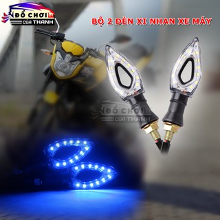 1 BỘ 2 ĐÈN XI NHAN THỂ THAO DÀNH CHO XE MÁY/ MÔ TÔ  XANH DƯƠNG