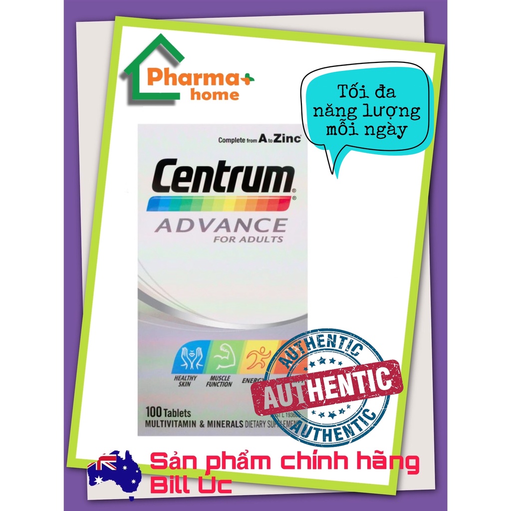 Vitamin tổng hợp cho Người dưới 50 tuổi Centrum Advance For Adults, 100 viên