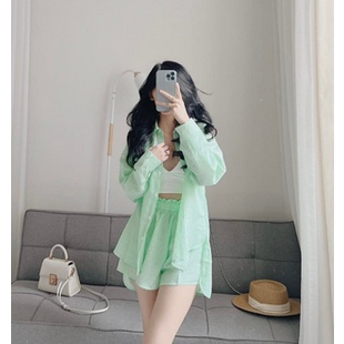 Set áo sơ mi 3 chi tiết kẻ sọc xinh Samhyewear | BigBuy360 - bigbuy360.vn