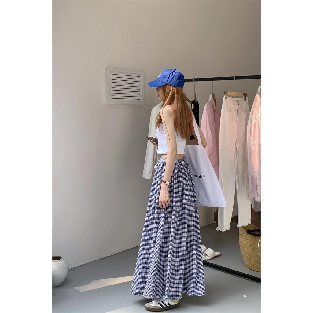 Chân Váy Sọc Ca Rô Dáng Dài Rộng Thời Trang Sành Điệu 61715