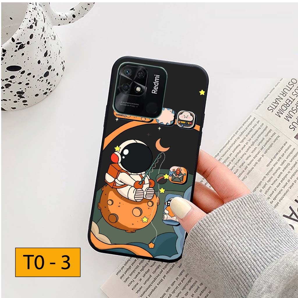 Ốp lưng Xiaomi Redmi 10C hình Phi hành gia vũ trụ ngân hà cá tính, trẻ trung, mặt lưng ép kính nano chống bể