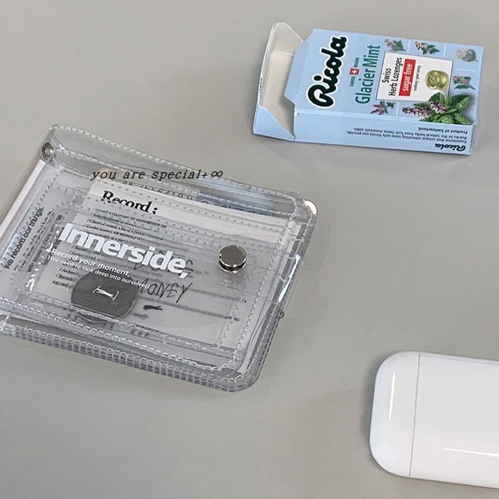 Ví đựng thẻ ID/ danh thiếp bằng PVC trong suốt phong cách Harajuku Hàn Quốc thời trang cho nữ