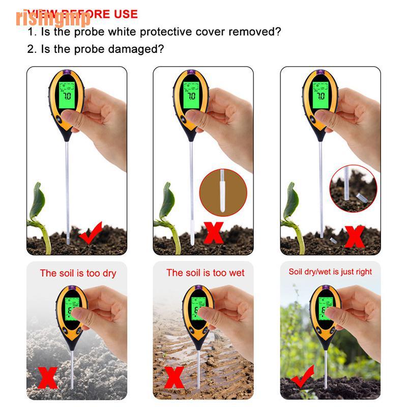 Thiết bị đo độ pH của đất 4 trong 1 tiện lợi