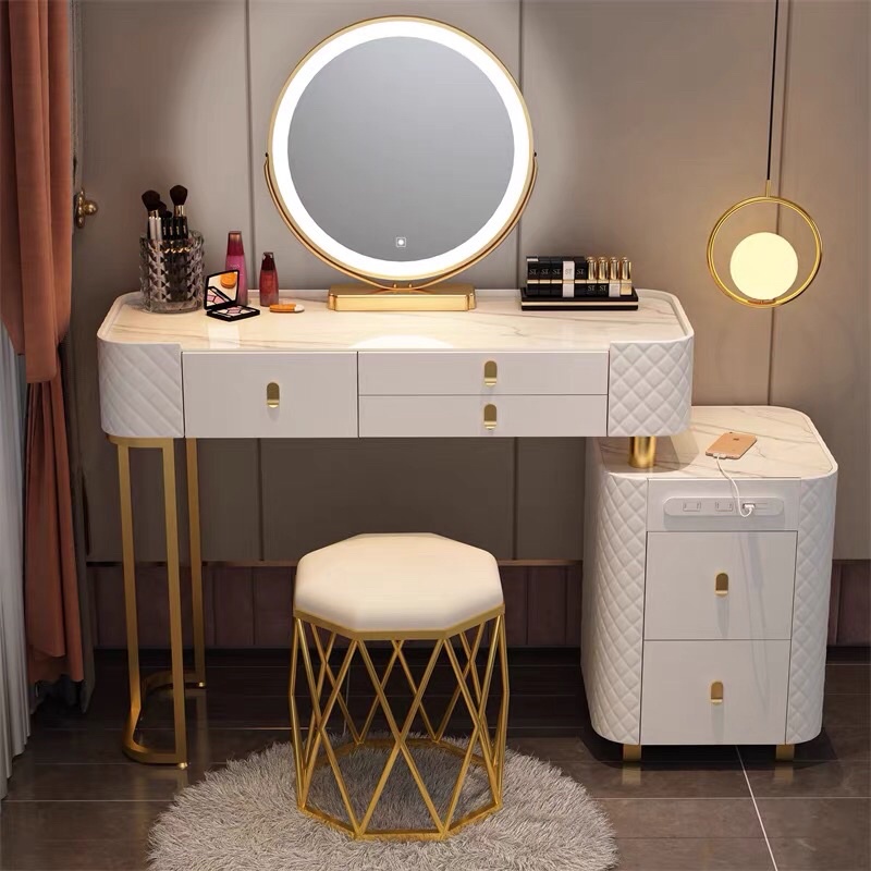 Bàn phấn nhập khẩu gương led 3 màu, gắn sạc Usb tiện lợi và hiện đại BP803