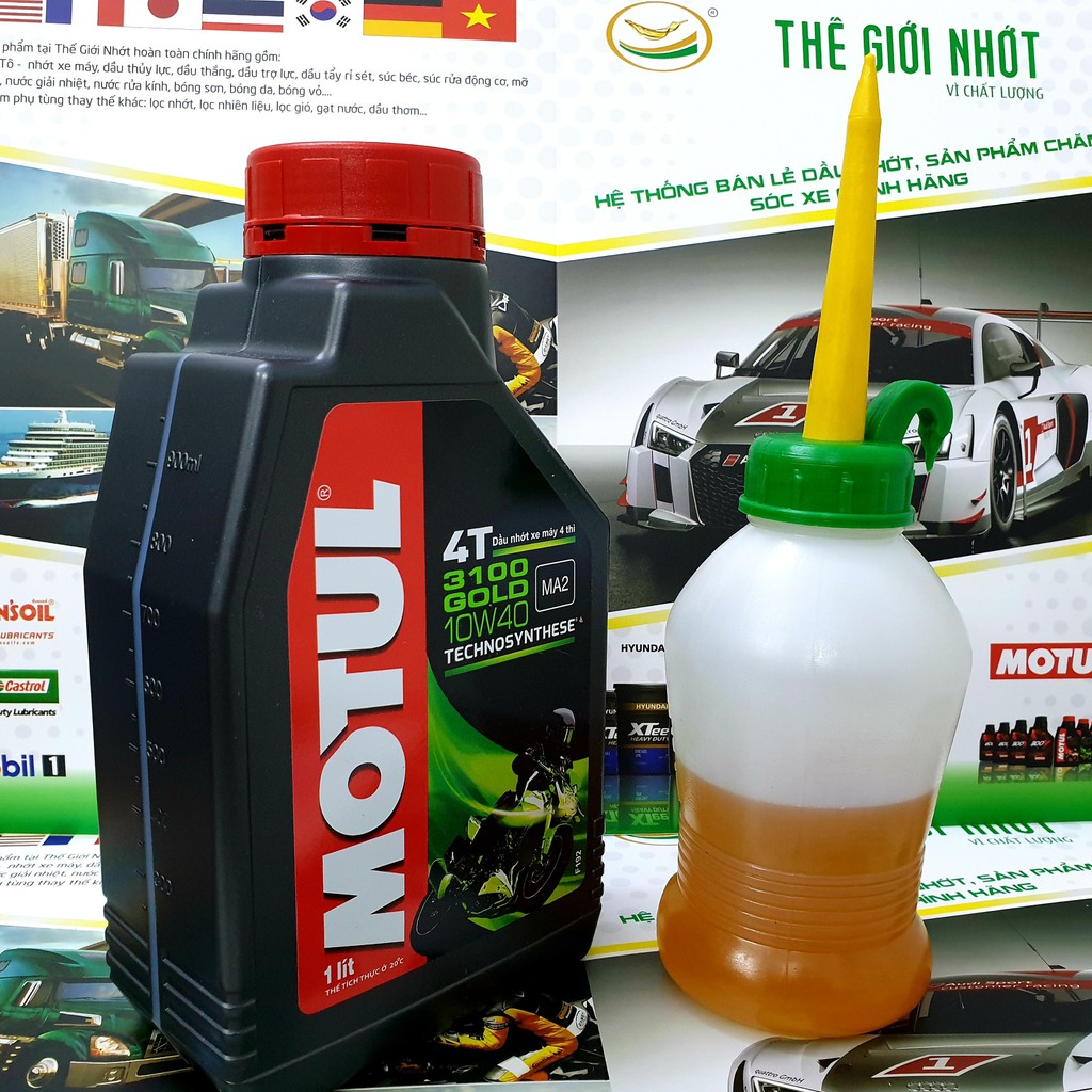 [Có bán 1L1, 1L2] Nhớt xe máy Motul 3100 Gold 10W40 1 lít