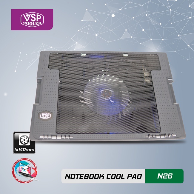 Đế tản nhiệt VSP Cooler N26 (1*Fan 14cm)