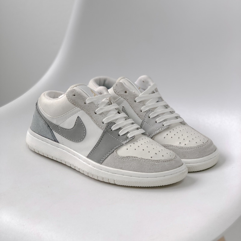 giày thể thao nam nữ JD1 xám cổ thấp sneaker full box bill