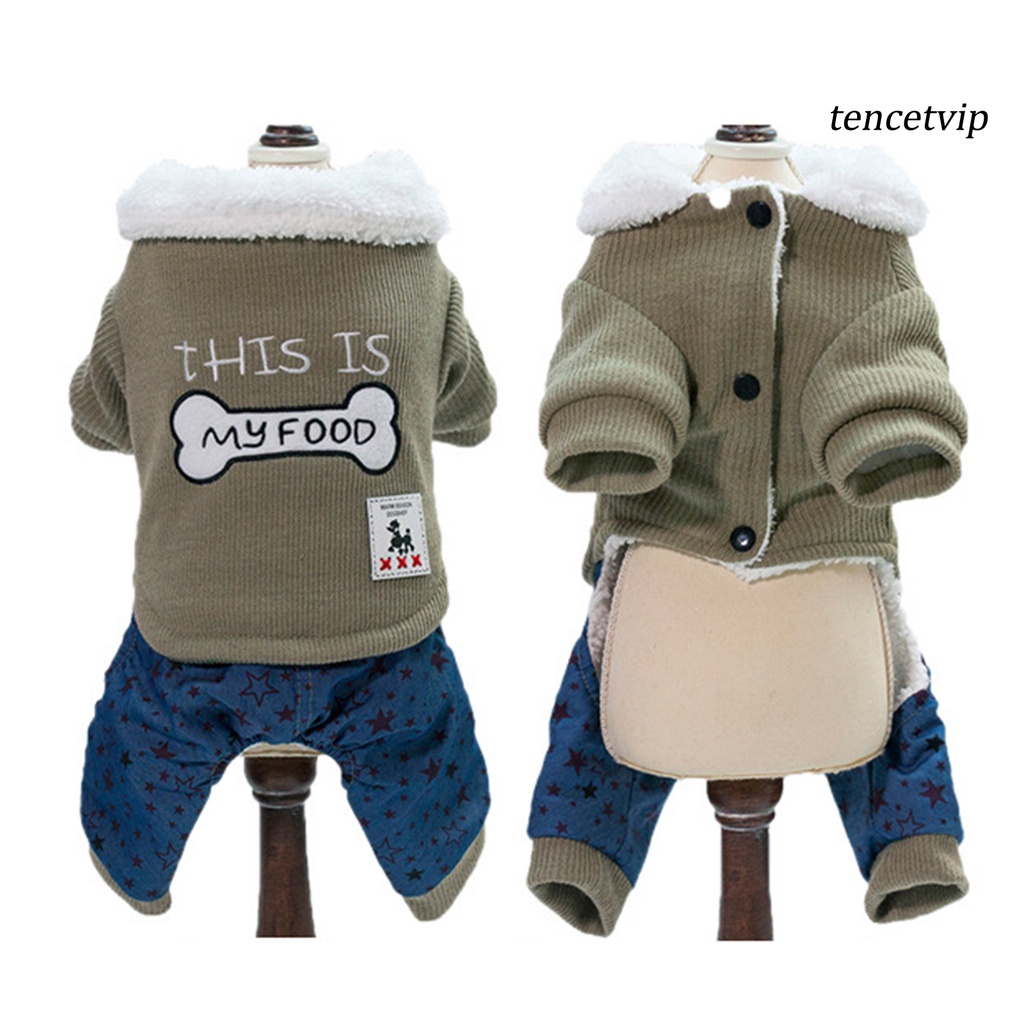 Áo khoác cotton dày dặn thêu họa tiết thời trang mùa đông dành cho thú cưng