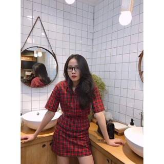 Set sơ mi sọc kẻ caro thanh lịch