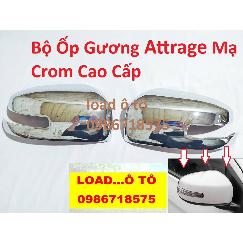 Ốp Gương Attrage 2023-2019, Bộ Ốp Gương Xe Attrage Mạ Crom Cao Cấp