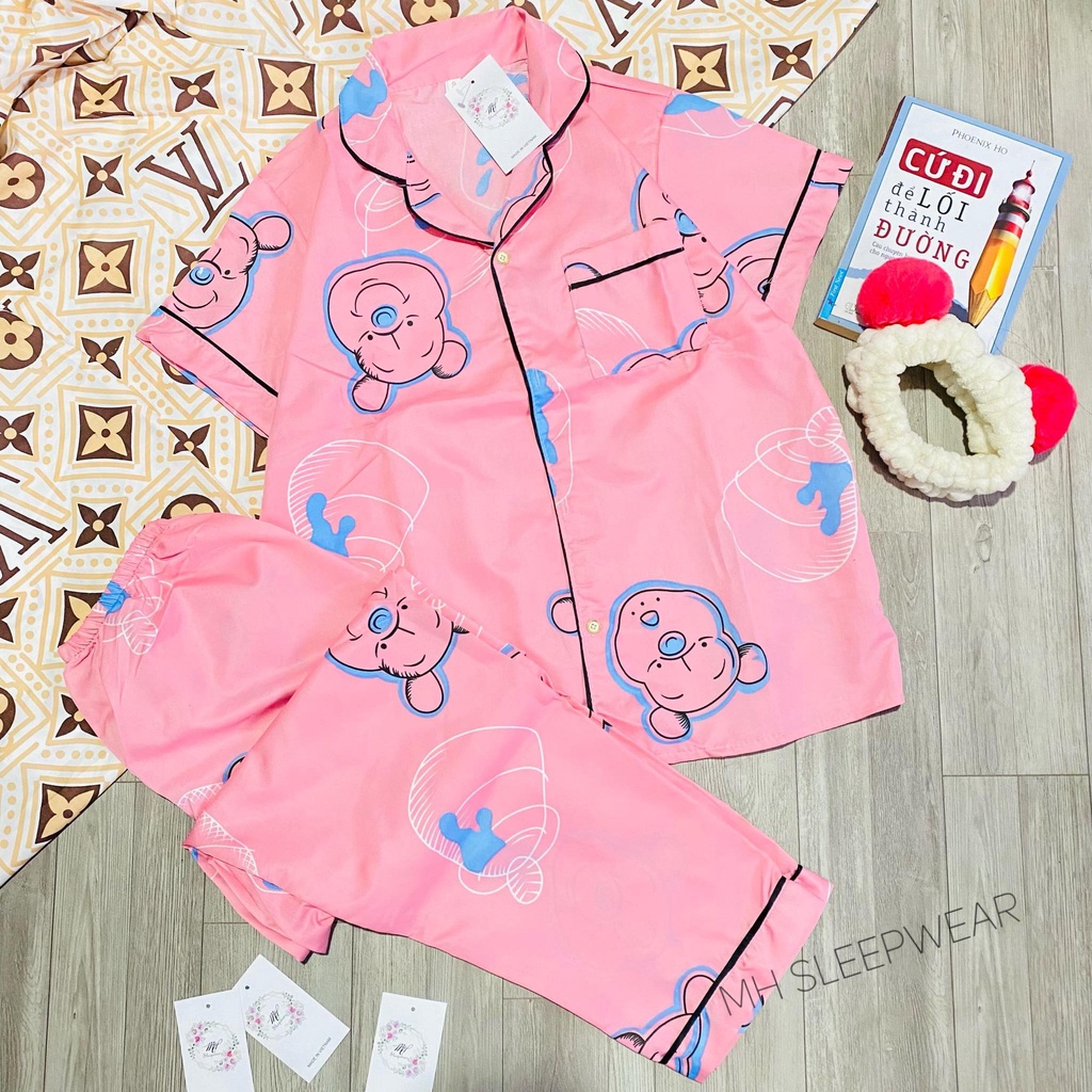 Bộ pijama tay ngắn quần dài kate freesize&lt;60kg