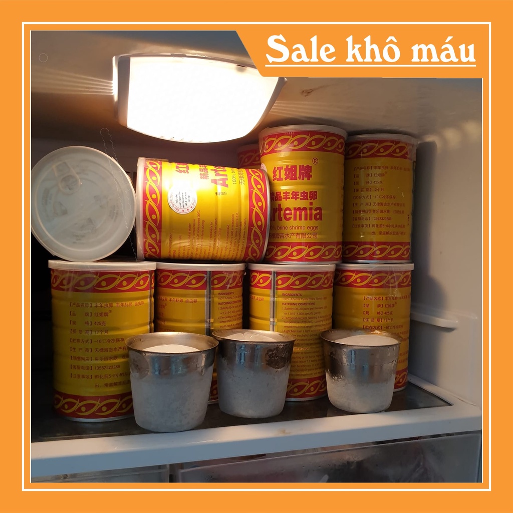 Trứng Artemia Lon Vàng Trung Quốc - Tỉ lệ nở cực cao - Giá lại rẻ hơn loại khác - Hủ nhỏ