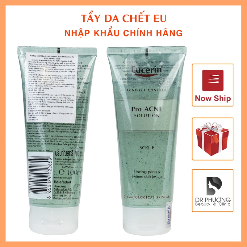 [CHÍNH HÃNG] Tẩy Da Chết Da Mụn Eucerin Pro ACNE Solution Scrub 100ml