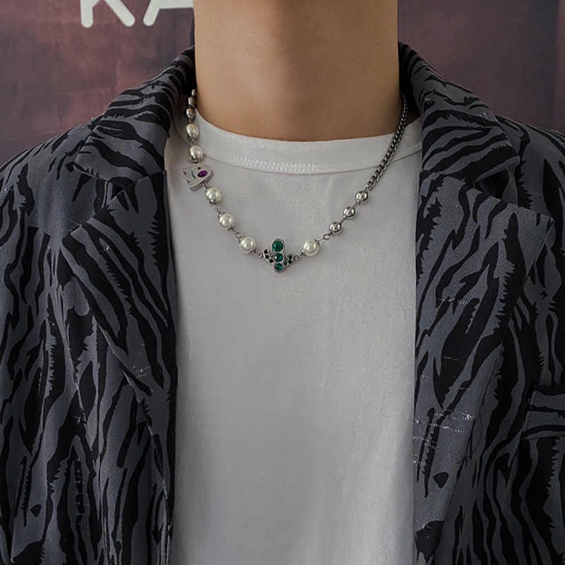 Vòng cổ Thép Titan Mặt Hình Xương Rồng Thời Trang Hip Hop