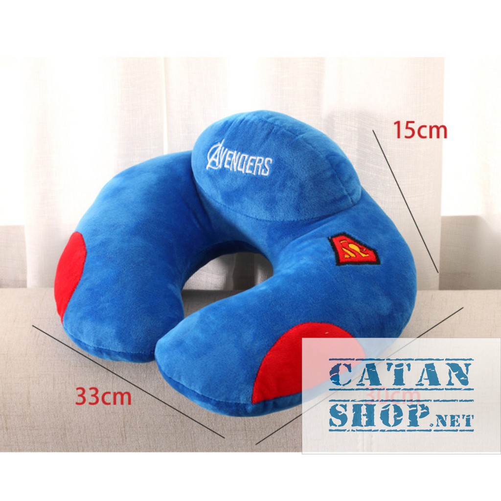 Gối tựa cổ Chữ U Avenger đa năng siêu cute, gối kê đầu ngủ trưa văn phòng nỉ nhung Siêu Mịn, gối máy bay, đi tàu xe | BigBuy360 - bigbuy360.vn