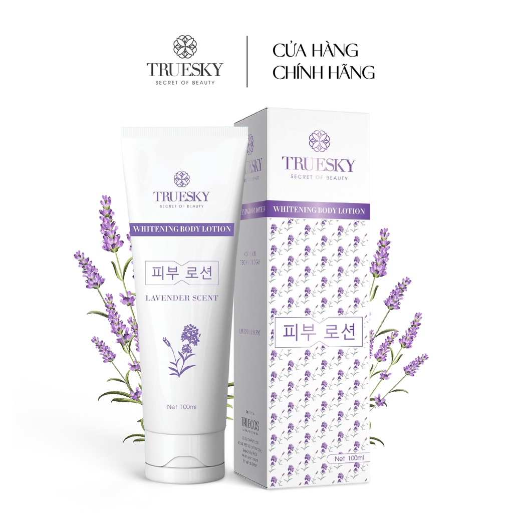 Kem dưỡng trắng da toàn thân hương hoa Lavender Truesky Whitening Body Lotion 100g