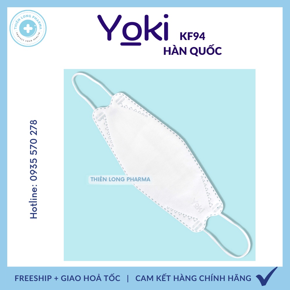 Khẩu Trang KF94 4D Yoki [ Túi 10Cái] 4 Lớp Kháng Khuẩn Chống Bụi Mịn Hàng Công Ty