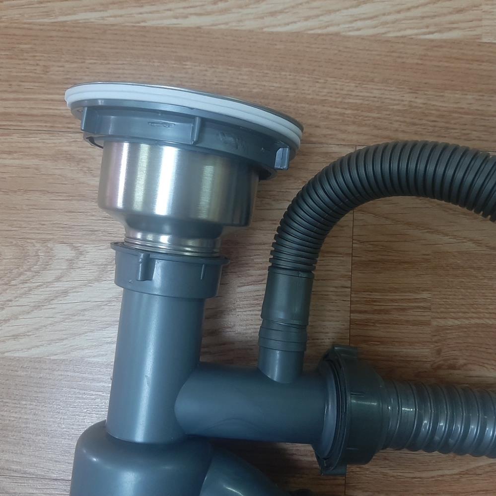 BỘ XI PHÔNG CHẬU RỬA BÁT 2 HỐ LỆCH  110 - 140 MM  BẦU INOX HÀNG ĐẸP- XI PHÔNG ĐÔI CHỐNG MÙI HÔI