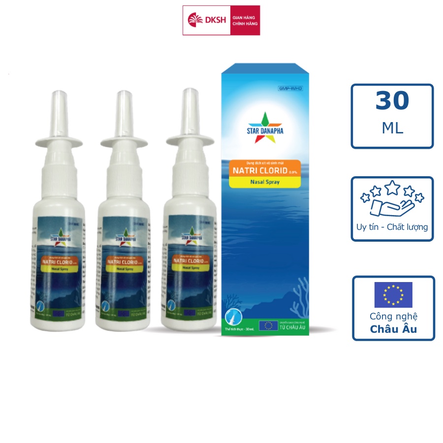 Combo 3 Dung dịch vệ sinh mũi Natri Clorid 0.9% STAR DANAPHA 30ML/Chai