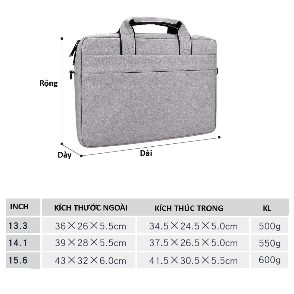 NDA Cặp đựng laptop Laptop, túi chống sốc Macbook nhiều ngăn, chống nước, có tay xách và quai mang 15.6, 14.1,13.3 inch  | BigBuy360 - bigbuy360.vn