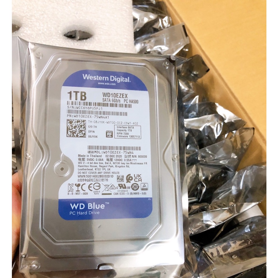 Ổ Cứng HDD WD Blue 1TB 3.5 inch 7200RPM SATA3 6Gb/s Chính Hãng - Bảo hành 24 tháng 1 đổi 1